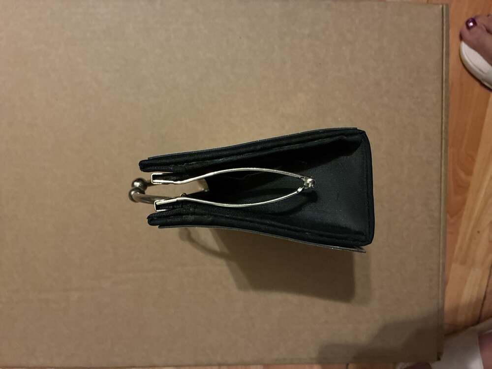 Nicole Lee NYC Shopping Print Rectangular Metal Clutch Handbag - Picture 4 of 5